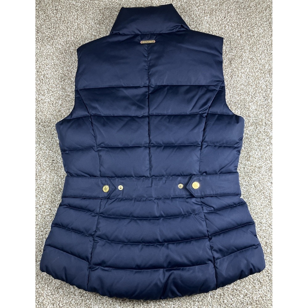 Lilly Pulitzer Down Puffer Vest Navy Blue w/Floral Lining Full Zip Women's Small - Picture 8 of 12